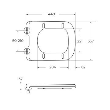 Чаша унитаза безободкового с сиденьем BelBagno ARDENTE-R BB02093CPR/SC