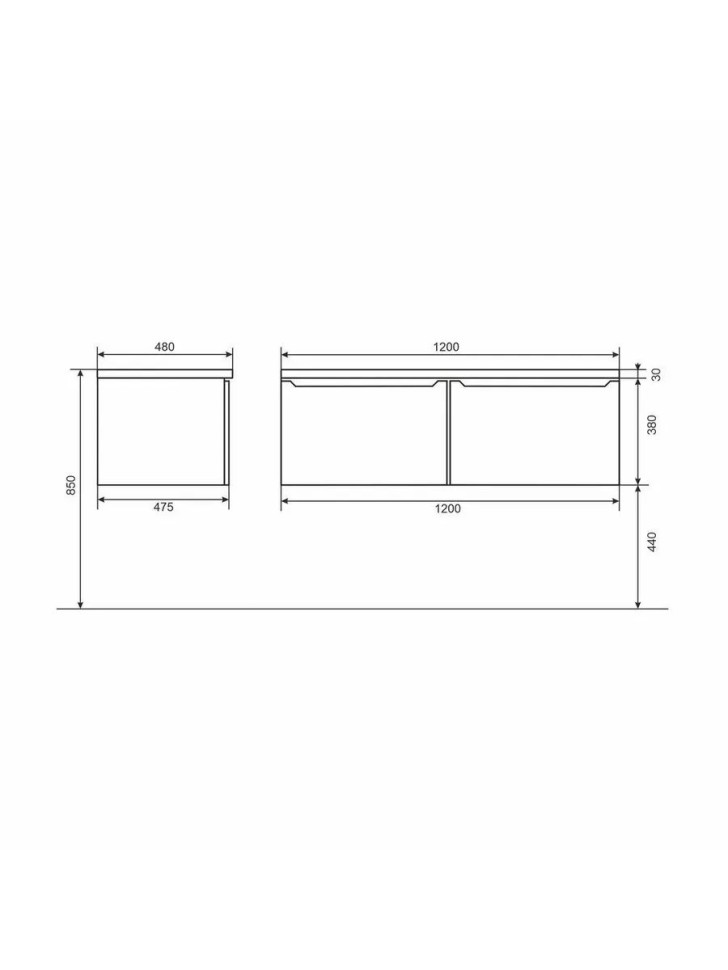 Тумба под раковину Uperwood Tanos 120 см, левая, белая