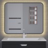 Зеркало для ванной с теплой подсветкой Uperwood Modul 80х80 см, прямоугольное, черное, сенсор/антизапотевание