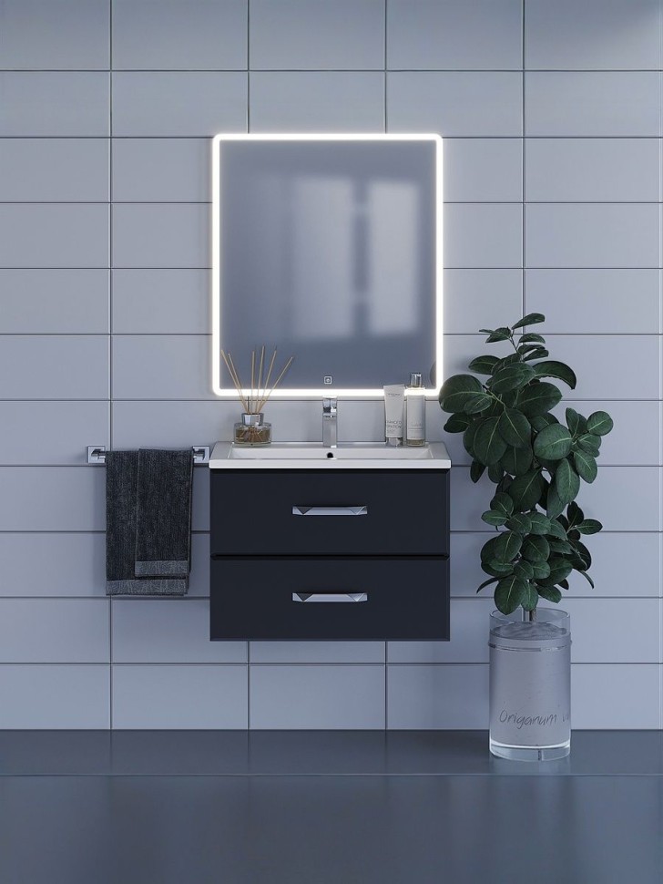 Зеркало для ванной с подсветкой Uperwood Foster 70х80 см, прямоугольное, сенсор/антизапотевание