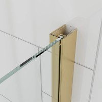 Душевой угол Veconi Ottimo P20SP G, 1200х800х1900 золото брашинг, стекло прозрачное