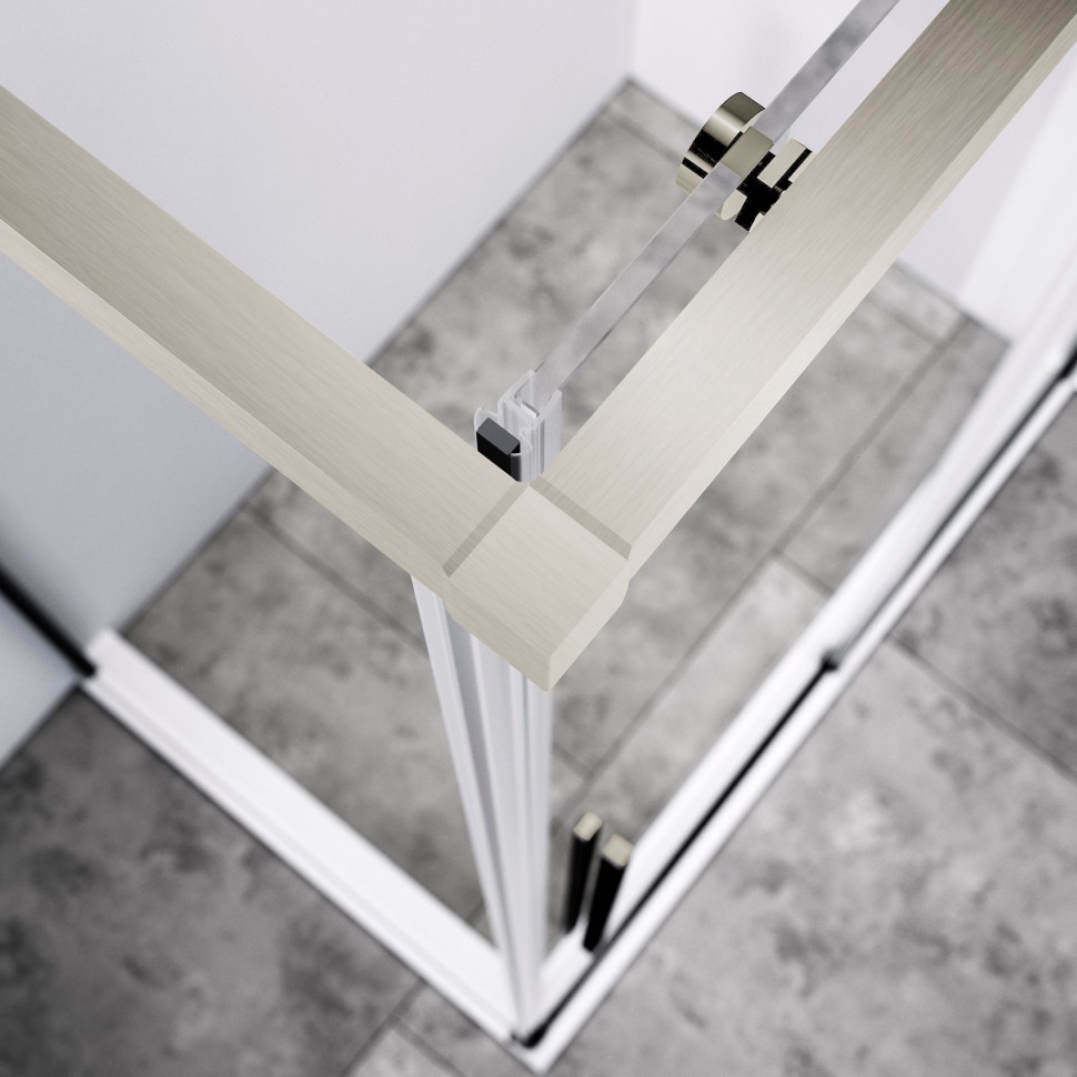 Душевой уголок Слим-Н (Slim-N) VSR-4SN8013CLBN, 1300*800, брашированный никель, стекло прозрачное