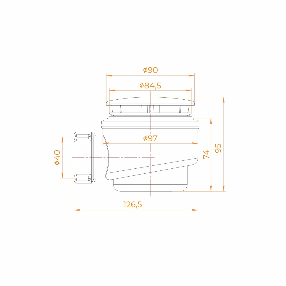 Сифон для поддонов E510C O 60 (81245100-01)  