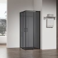 Душевой угол Veconi Rovigo RV-50B, 1100х900х1950, черный, стекло тонированное