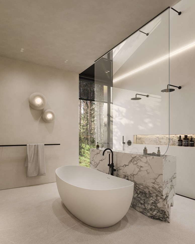 Ванна из искусственного камня ABBER Stein AS9615-1.8 белая матовая