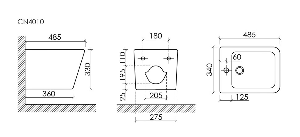 Подвесное биде Union CN4010