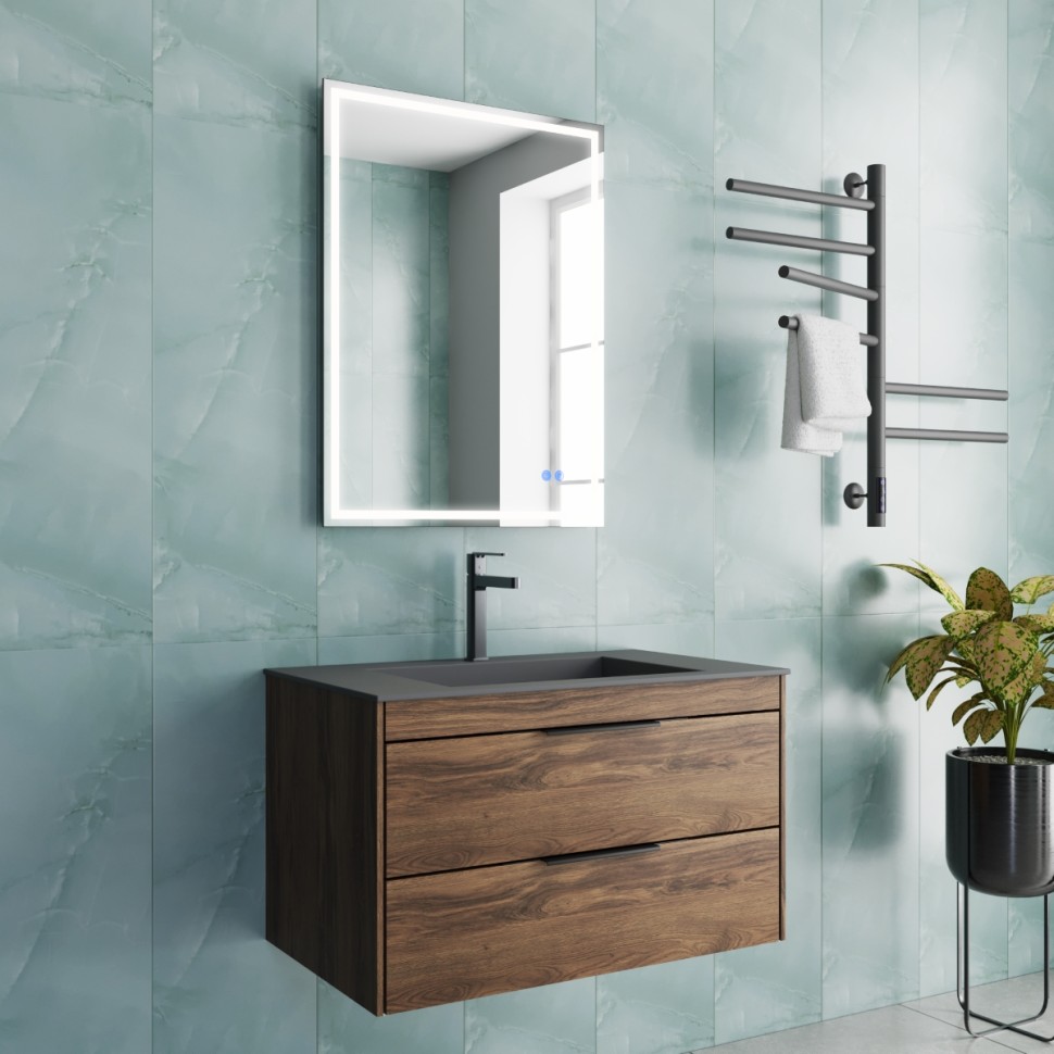 База под раковину Vincea  Chiara 2D 800 подвесная, 2 выкатных ящика soft-close, С.Oak