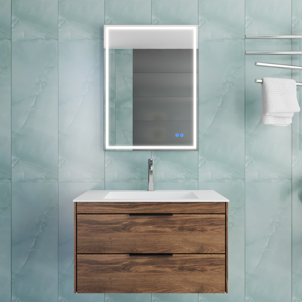 База под раковину Vincea  Chiara 2D 800 подвесная, 2 выкатных ящика soft-close, С.Oak