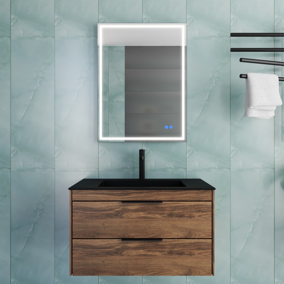 База под раковину Vincea  Chiara 2D 800 подвесная, 2 выкатных ящика soft-close, С.Oak