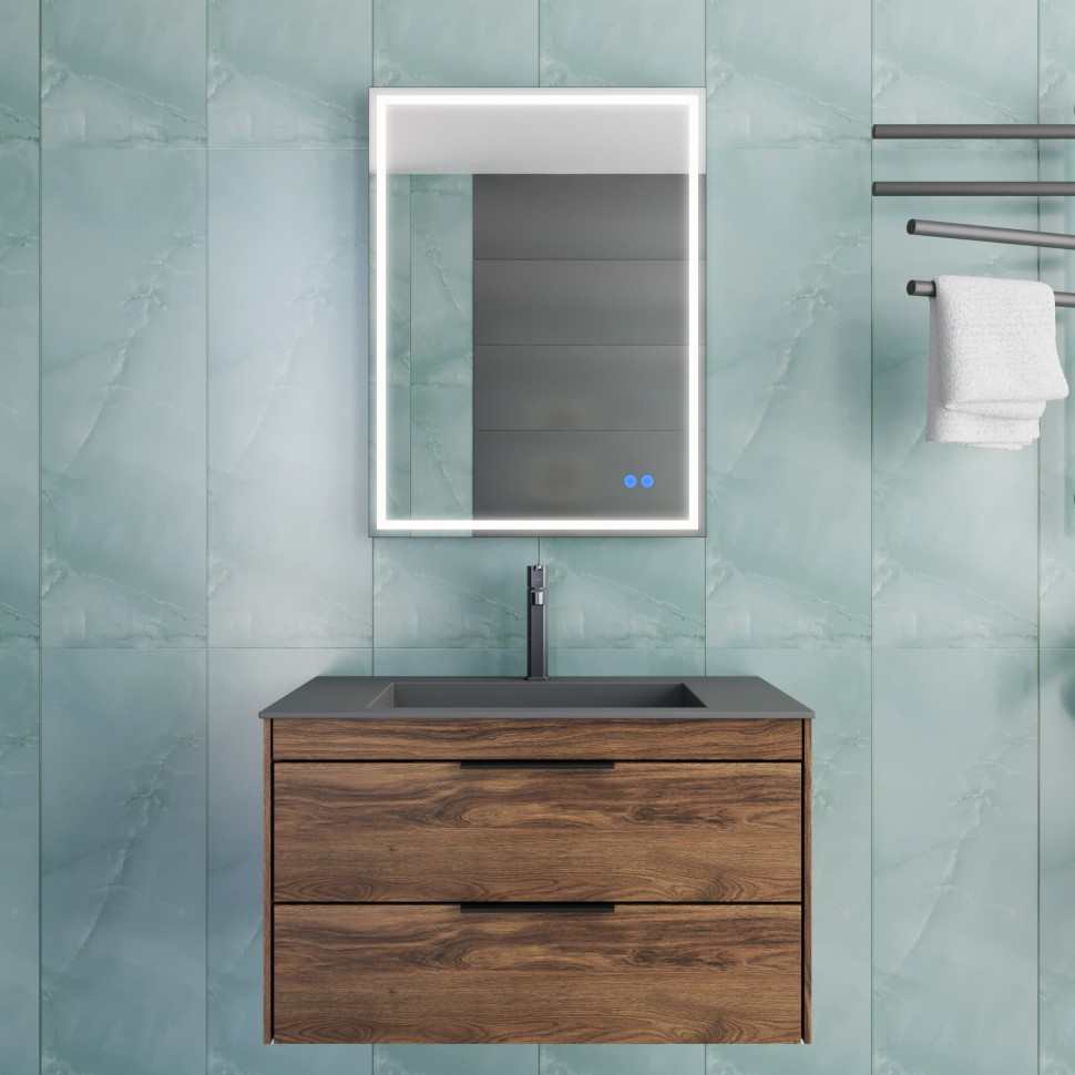 База под раковину Vincea  Chiara 2D 800 подвесная, 2 выкатных ящика soft-close, С.Oak