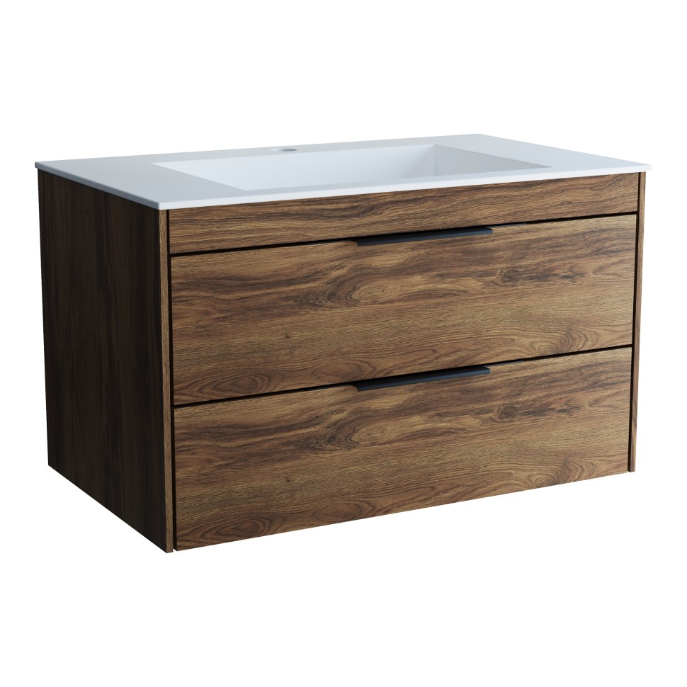 База под раковину Vincea  Chiara 2D 800 подвесная, 2 выкатных ящика soft-close, С.Oak