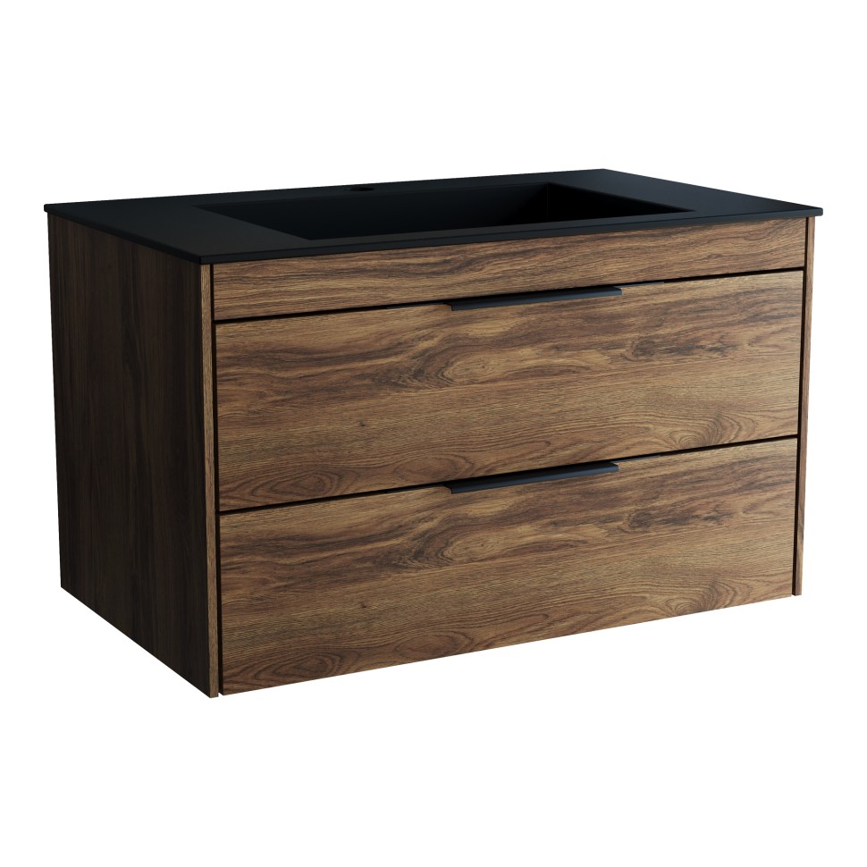 База под раковину Vincea  Chiara 2D 800 подвесная, 2 выкатных ящика soft-close, С.Oak
