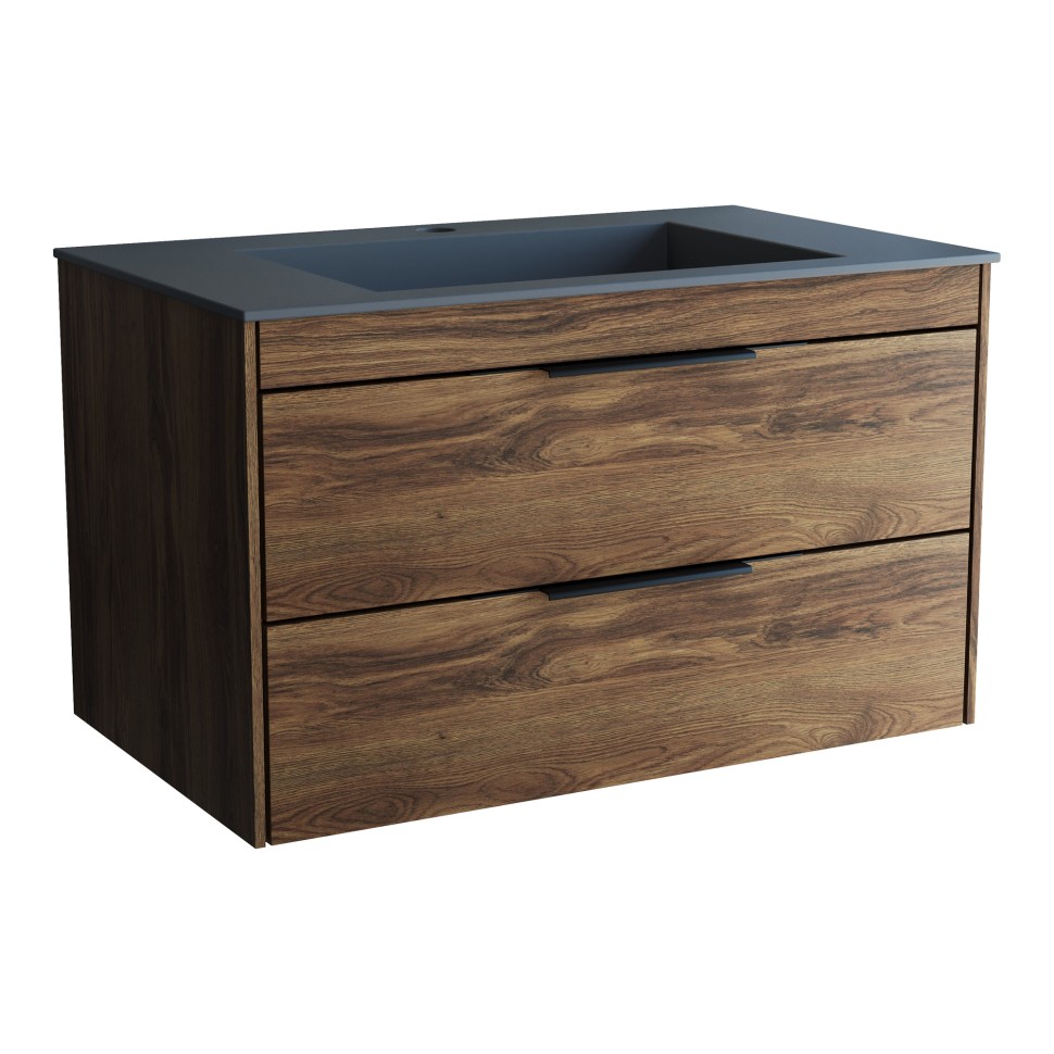 База под раковину Vincea  Chiara 2D 800 подвесная, 2 выкатных ящика soft-close, С.Oak