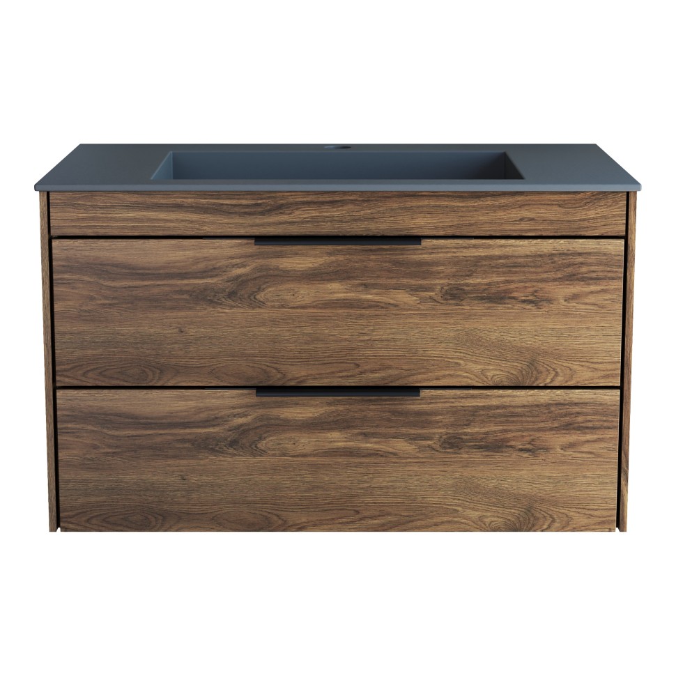 База под раковину Vincea  Chiara 2D 800 подвесная, 2 выкатных ящика soft-close, С.Oak