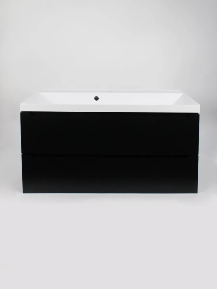 Раковина для ванной 100 см, Uperwood Classic New, белая глянцевая, с накладкой для слива