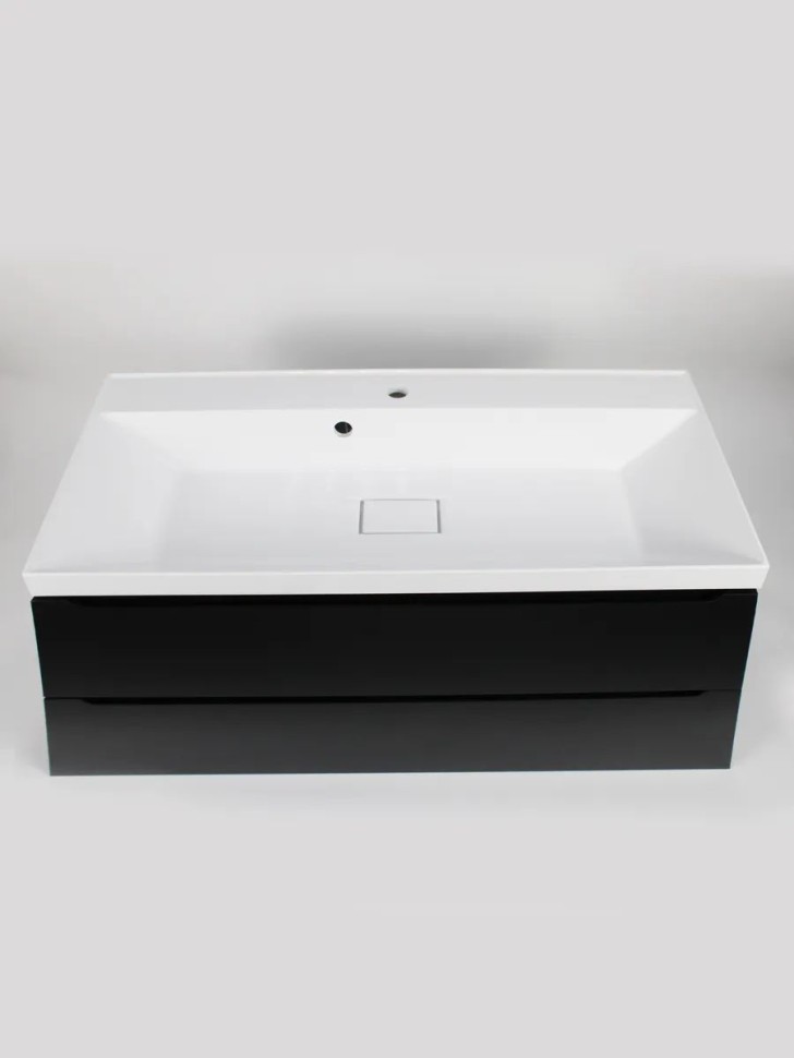 Раковина для ванной 100 см, Uperwood Classic New, белая глянцевая, с накладкой для слива