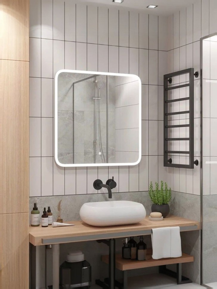 Зеркало для ванной с подсветкой Uperwood Foster 80х80 см, квадратное, сенсор/антизапотевание