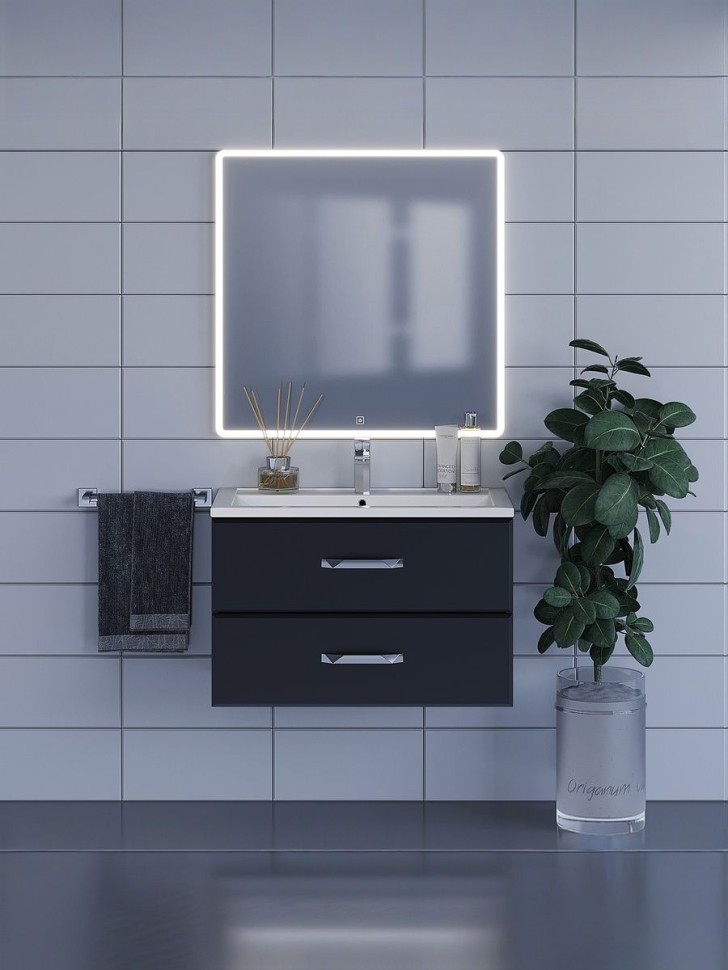 Зеркало для ванной с подсветкой Uperwood Foster 80х80 см, квадратное, сенсор/антизапотевание