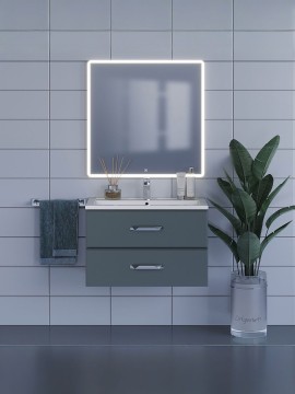 Зеркало для ванной с подсветкой Uperwood Foster 80х80 см, квадратное, сенсор/антизапотевание