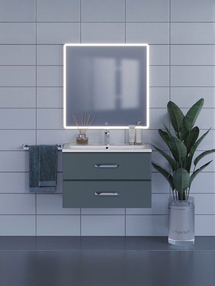 Зеркало для ванной с подсветкой Uperwood Foster 80х80 см, квадратное, сенсор/антизапотевание