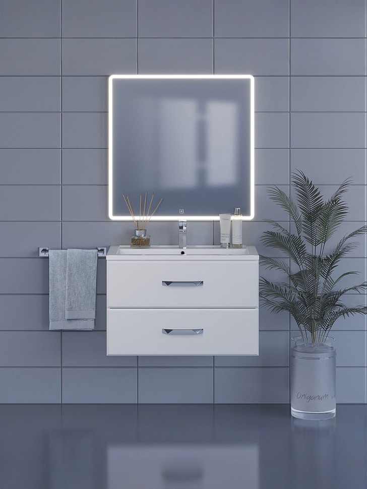 Зеркало для ванной с подсветкой Uperwood Foster 80х80 см, квадратное, сенсор/антизапотевание