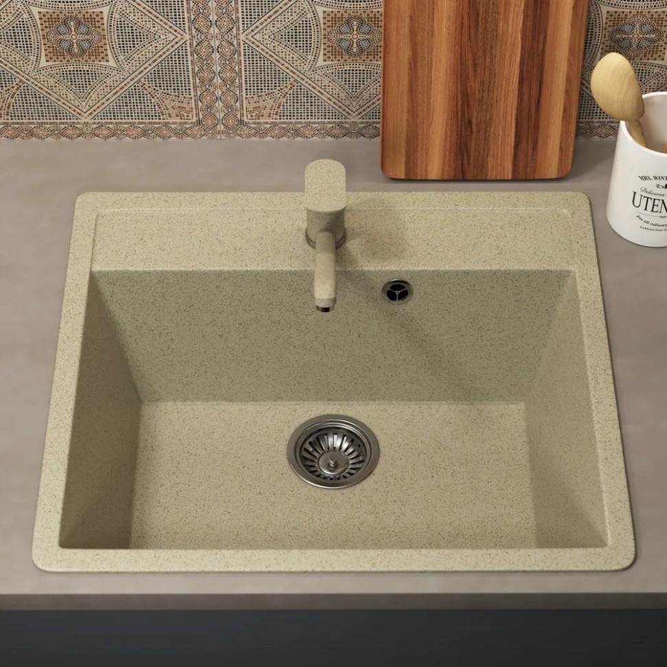 Смеситель для кухни низкий Uperwood ECON UPD-001-02, бежевыйатовый