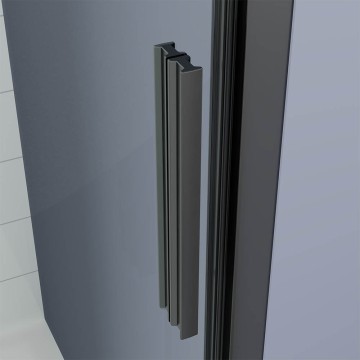 Душевая дверь Veconi Ottimo P20 GR, 1000x1900, графит брашинг, стекло прозрачное