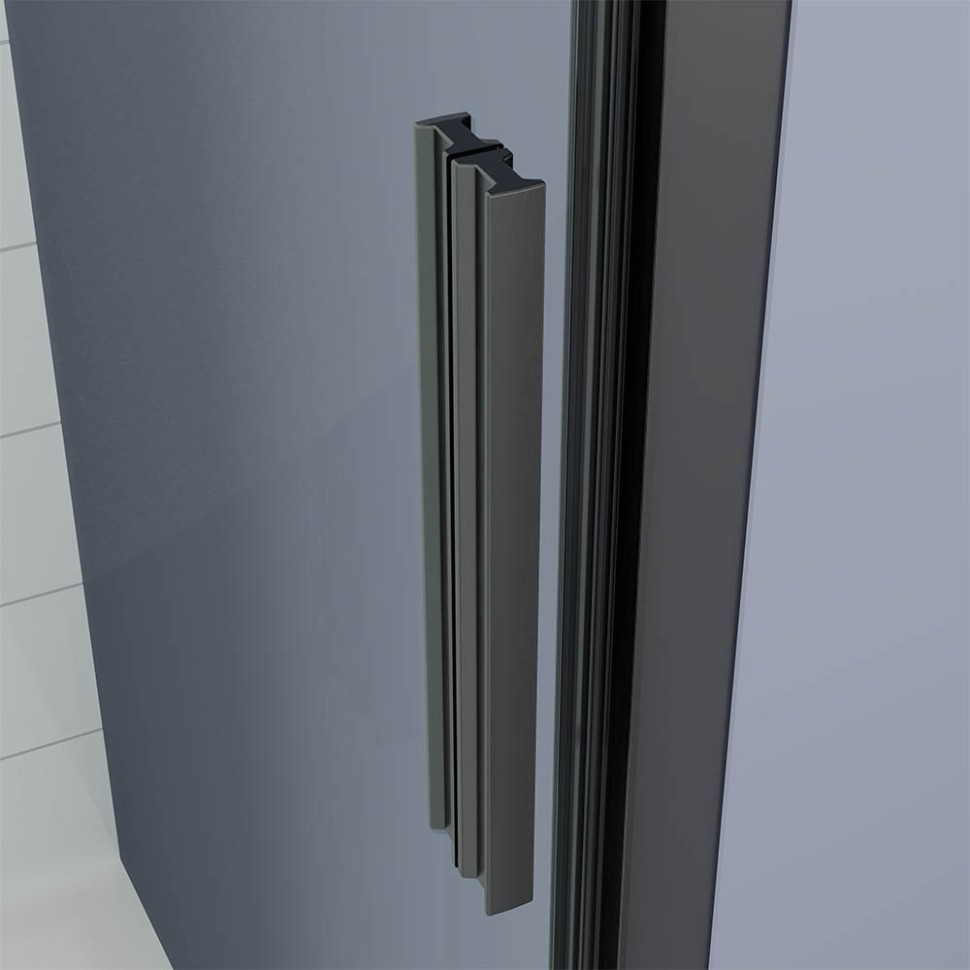 Душевая дверь Veconi Ottimo P20 GR, 1000x1900, графит брашинг, стекло прозрачное