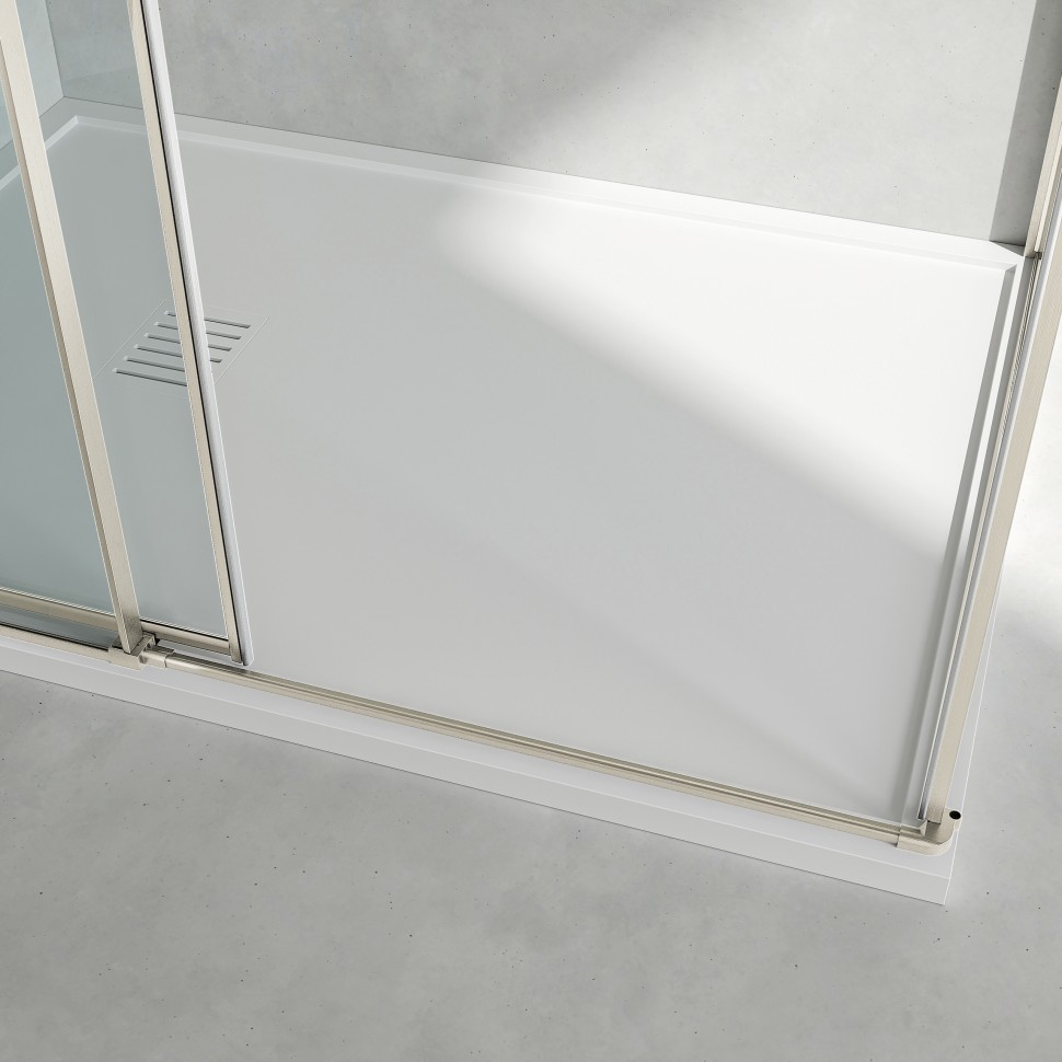 Душевой уголок Слим-Н (Slim-N) VSR-4SN9013CLBN, 1300*900, брашированный никель, стекло прозрачное