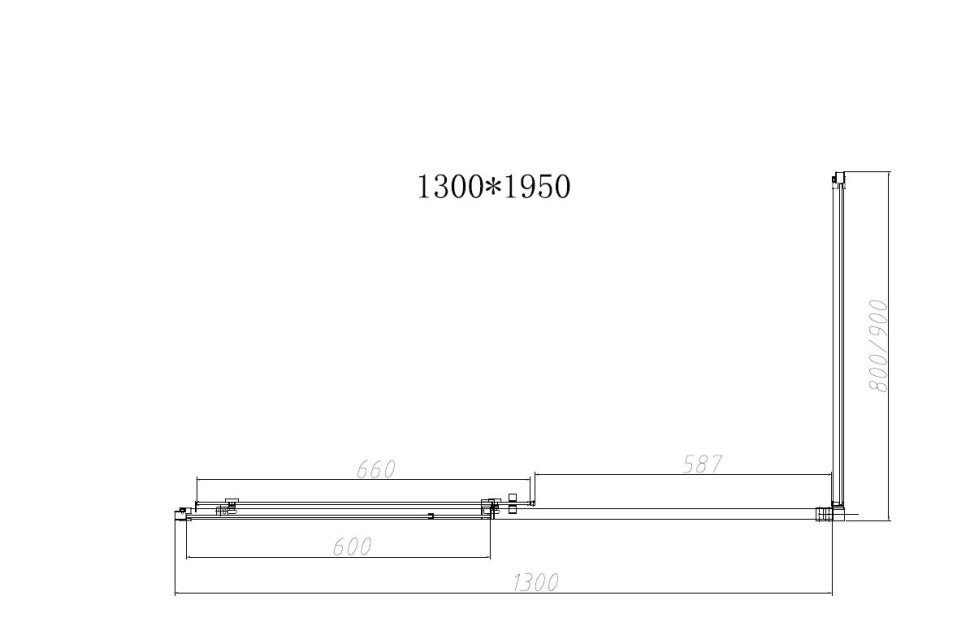 Душевой уголок Слим-Н (Slim-N) VSR-4SN9013CLBN, 1300*900, брашированный никель, стекло прозрачное