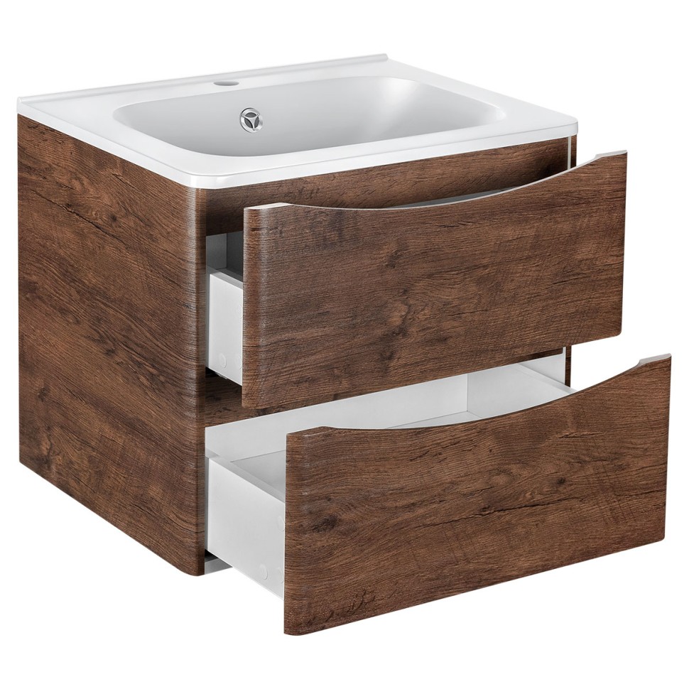 База под раковину Paola 600 подвесная, 2 выкатных ящика soft close, R.Wood