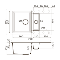 Кухонная мойка Omoikiri Sakaime 78-2-SA Tetogranit/бежевый