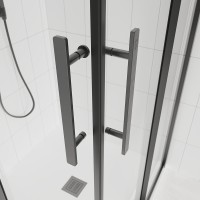 Душевой угол Veconi Evo 300 GR, 1000х800x1950, графит брашинг, прозрачное стекло