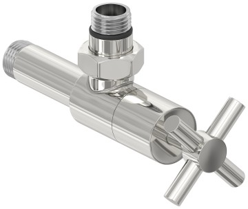 Вентиль угловой крест (G 1/2" НР х G 1/2" НР)