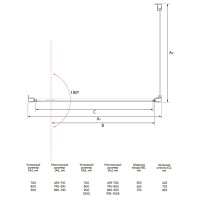 Боковая панель Veconi KP-12R, 800x1950, хром, стекло дождь