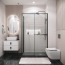 Душевое ограждение Grossman Style 100.K33.05.130.21.00-200.K33.05.70.21.00 (130х70х195) раздвижная,черный матовый,стекло прозрачное,2 места