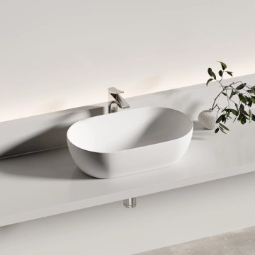 Раковина CERAMICANOVA Twist накладная овальной формы 500x300x140 белый матовый CN12001MW