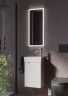Тумба подвесная SANCOS Mini 355х205х500, с распашной дверцей, внутри 1 полка, белый глянец , арт.MN35WR
