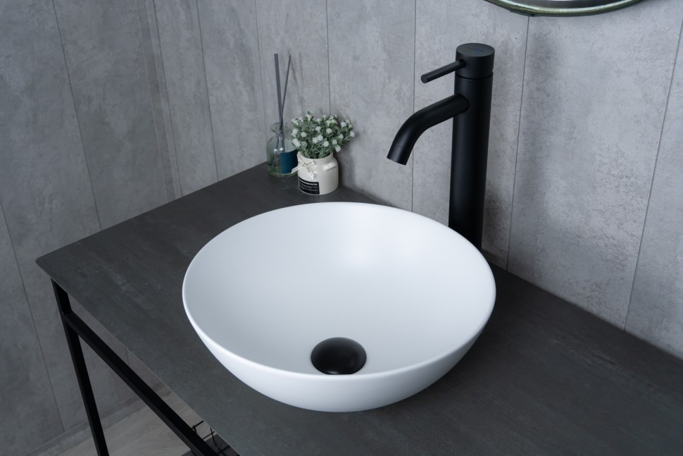 Раковина Gid 9081wm 51244 накладная белая матовая 36x36x14