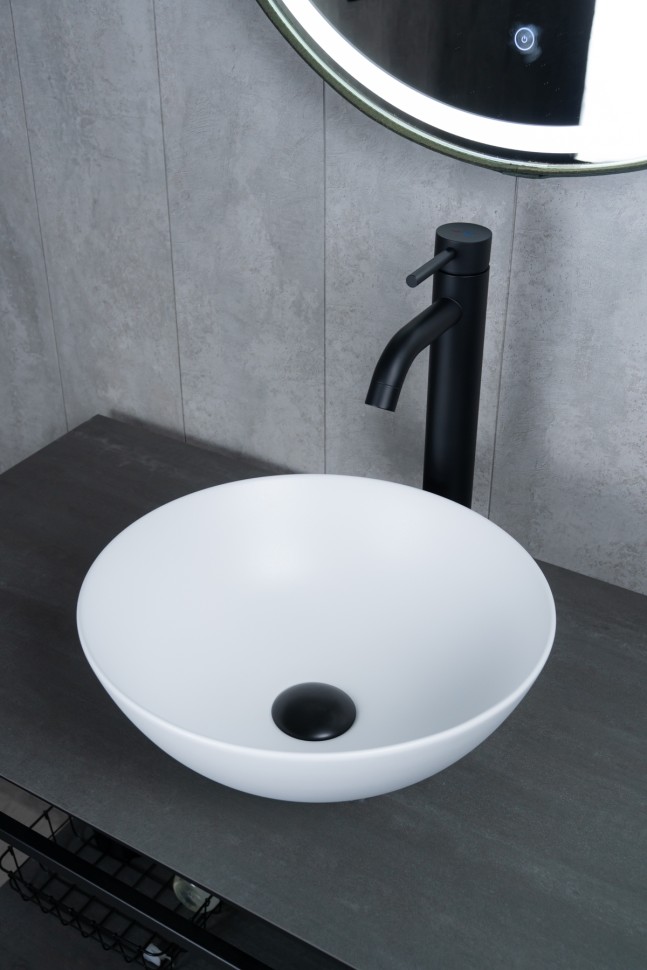 Раковина Gid 9081wm 51244 накладная белая матовая 36x36x14