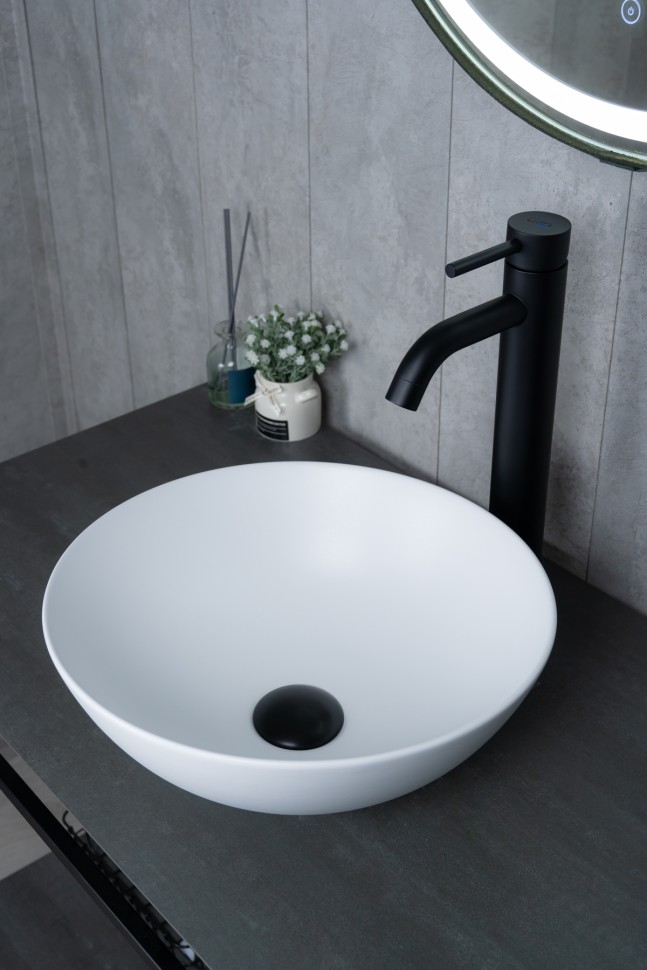 Раковина Gid 9081wm 51244 накладная белая матовая 36x36x14