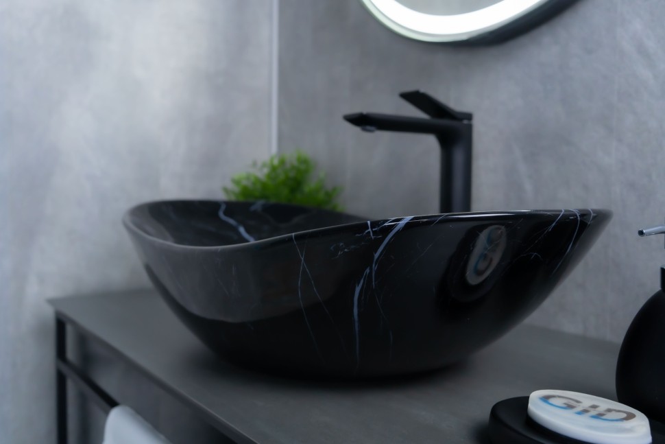 Раковина Gid Bs9811 54467 накладная под камень глянцевый 61x37x15