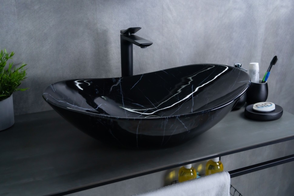 Раковина Gid Bs9811 54467 накладная под камень глянцевый 61x37x15