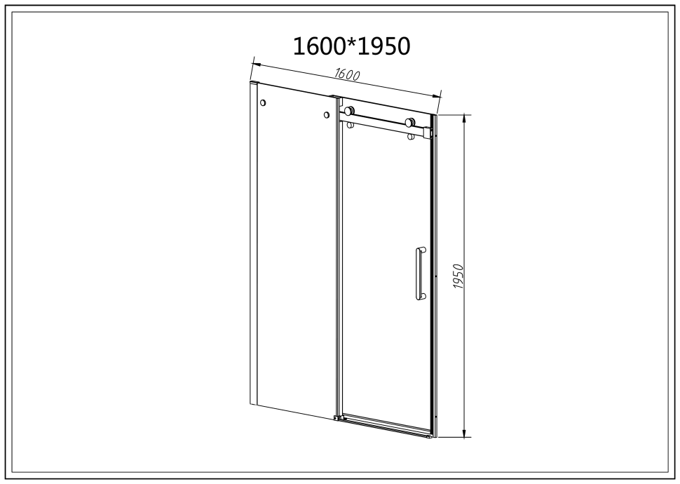 Душевая дверь Como-N VDS-4CN160CL, 1600, хром, стекло прозрачное