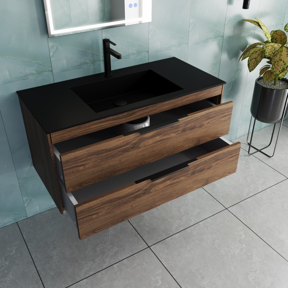 База под раковину Vincea  Chiara 2D 1000 подвесная, 2 выкатных ящика soft-close, С.Oak