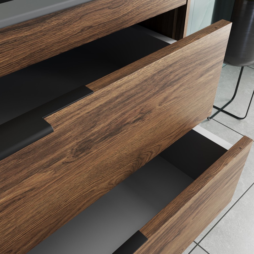 База под раковину Vincea  Chiara 2D 1000 подвесная, 2 выкатных ящика soft-close, С.Oak