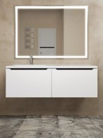 Тумба под раковину Uperwood Tanos 120 см, левая, белая/графит