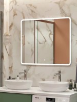 Зеркало для ванной с подсветкой Uperwood Foster 90х80 см, прямоугольное, сенсор/антизапотевание
