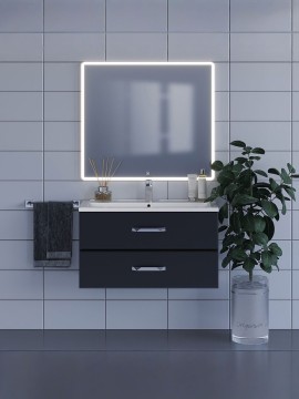 Зеркало для ванной с подсветкой Uperwood Foster 90х80 см, прямоугольное, сенсор/антизапотевание