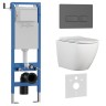 Комплект 3в1 IBERICA BLANCA инсталляция SILENCIO MINI, унитаз BILBAO ALTO белый, кнопка смыва ESTI-R серый матовый (IB.001M.BLA.234.218)